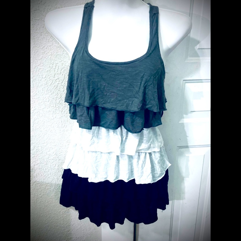 Ruffled tiered tank top